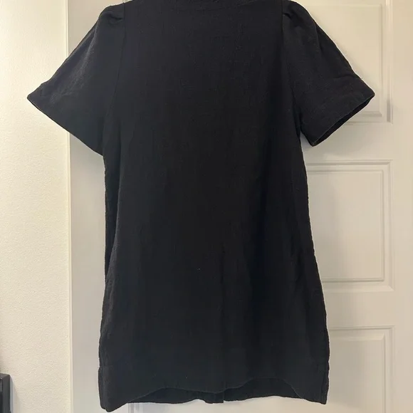 Sezane Black Mini Button-Front Dress - Picture 3 of 6